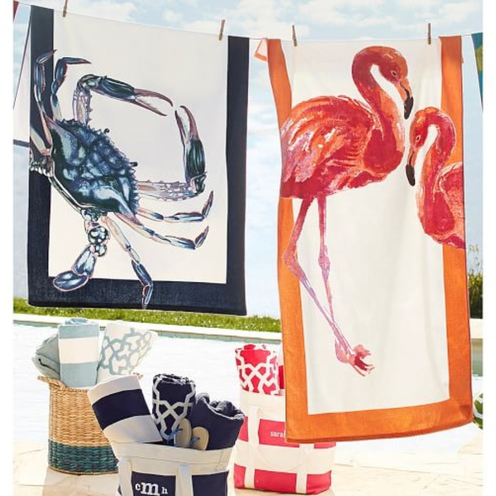 Pottery Barn Crab Pool Towel - NIP